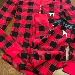 PINK Victoria's Secret Pajamas - Red and Black Plaid